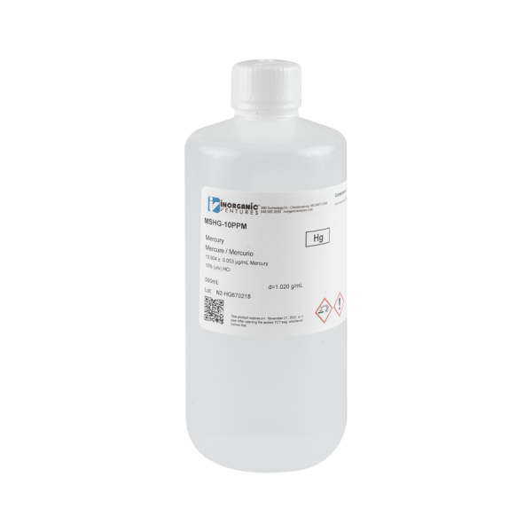 10ug/mL MERCURY HCl 500mL