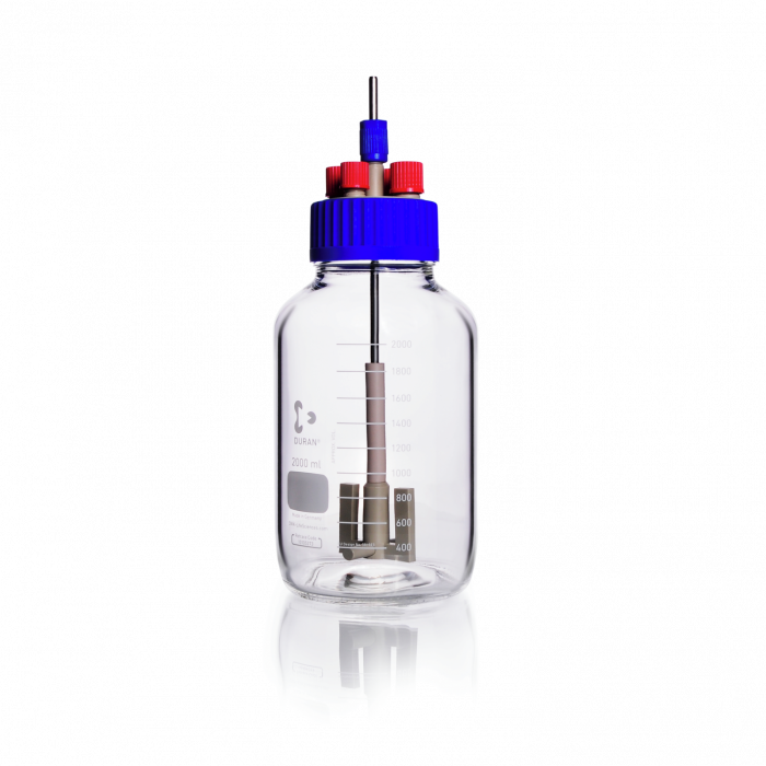 DURAN® Reagent Bottle, narrow neck amber, ST 24/29 ground joint, with glass stopper, 500 mL