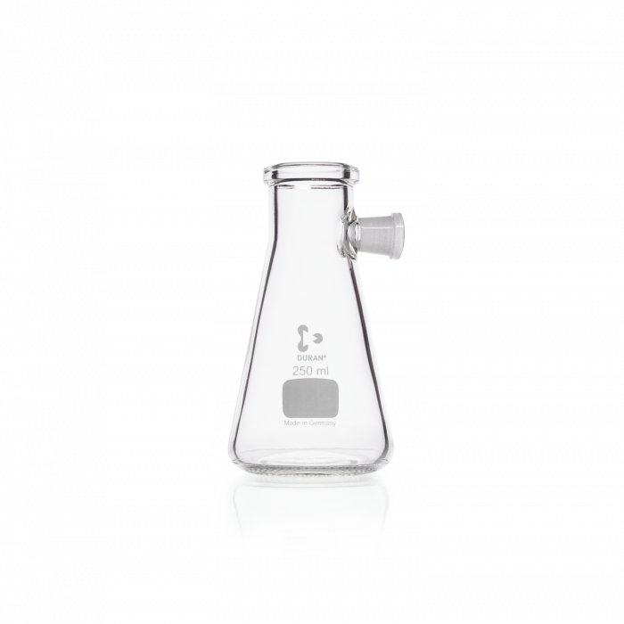 DURAN® Mixing Cylinder, with hexagonal base, Class B, with graduation, standard ground joint and polyethylene octagonal stopper, 250 mL