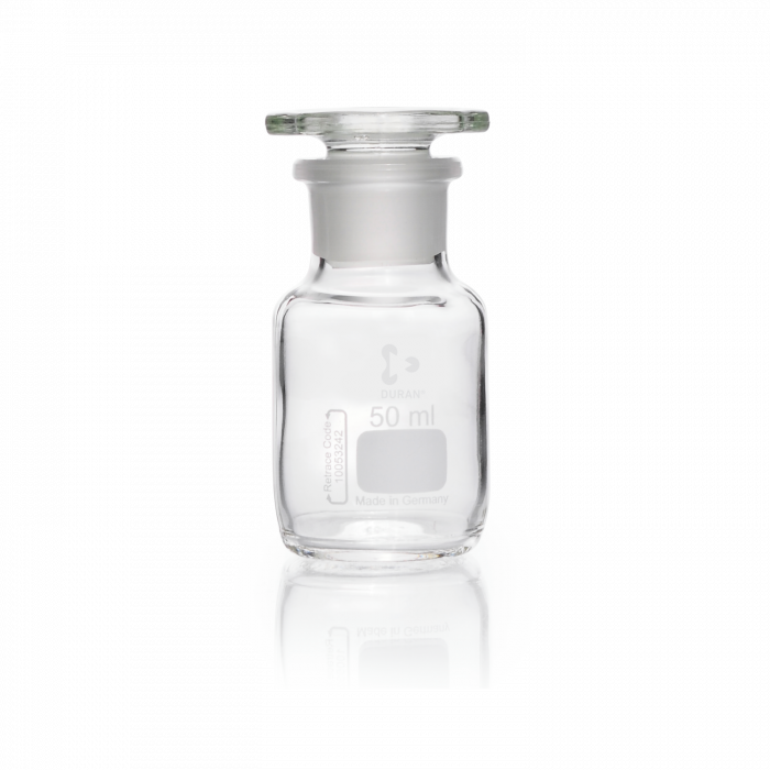 DURAN® Reagent Bottle, wide neck, clear, ST 34/35 ground joint, with glass stopper, 250 mL