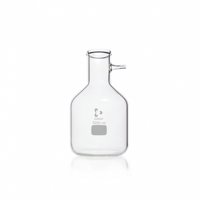 DURAN® Filtering Flask, with glass hose connection, bottle shape, 3000 mL