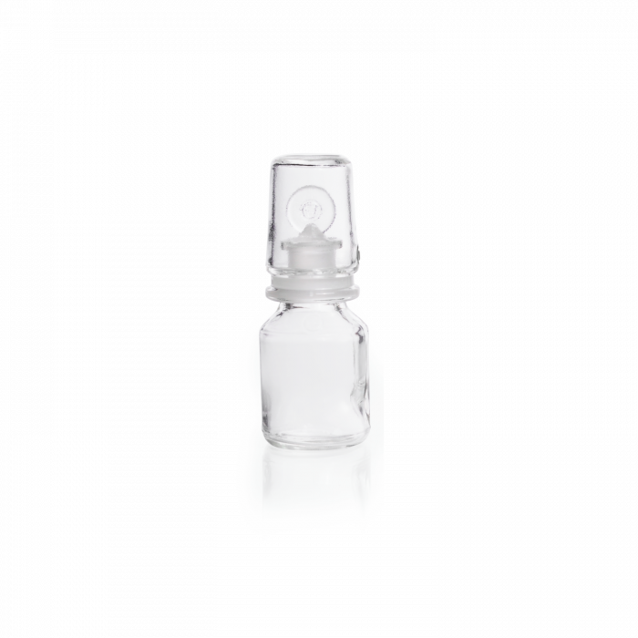 DURAN® protect GL 45 Laboratory Bottle, clear, plastic safety coated, without screw cap and pouring ring, 100 mL