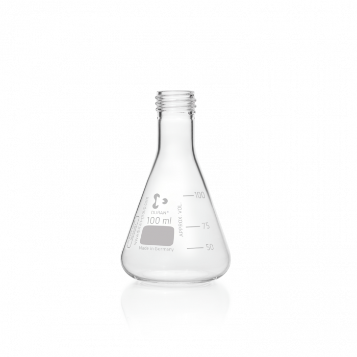 DURAN® Erlenmeyer Flask, with DIN thread, without cap, 100 mL