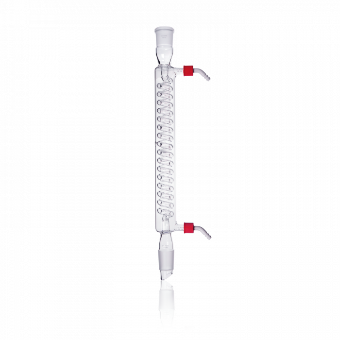 DURAN® Coil Distillate Condenser, 2 screw-on plastic hose connections, NS 29/32, 300 mm