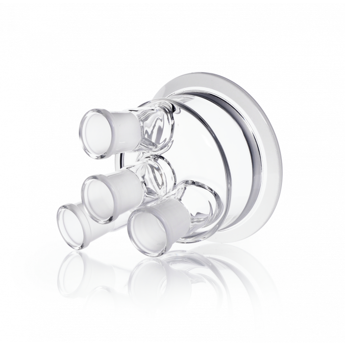 DURAN® Flat Flange Lid, 3 x NS 29/32 angled, center neck NS 29/32, DN 100