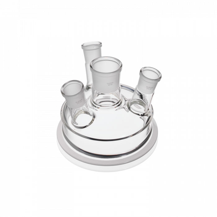 DURAN® Original GL 32 Laboratory Bottle, clear, with screw cap and pouring ring, PP, blue, 50 mL