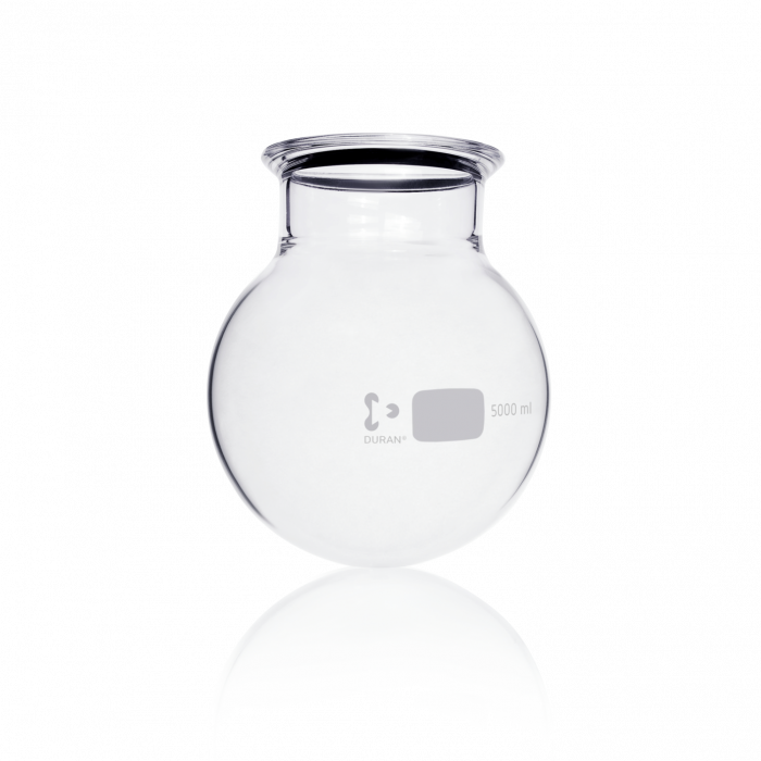 DURAN® Flat Flange Round Bottomed Flask, DN 120, 5000 mL