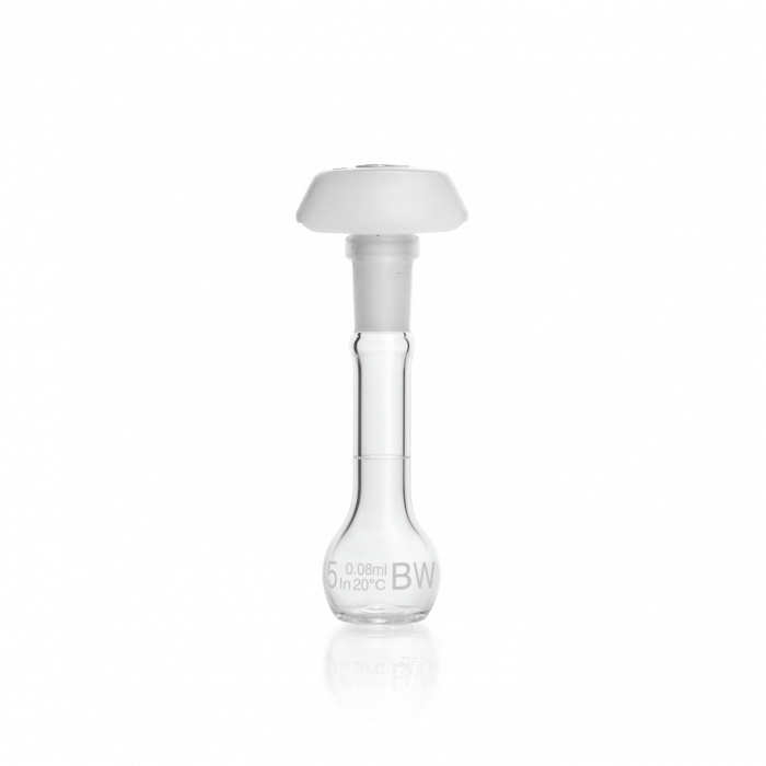 DURAN® Volumetric Flask, Class B, with scratched graduation mark and ergonomic polyethylene stopper, 20 mL