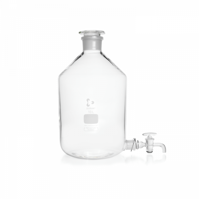 DURAN® Aspirator (levelling) Bottle with ST 60/46 ground joint and stopper, bottom ST 29/32 glass stopcock, 20000 mL