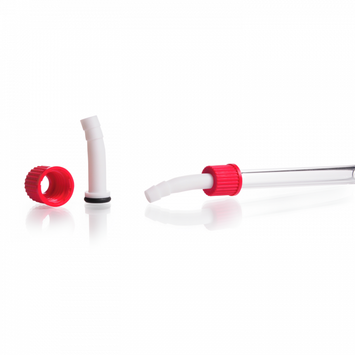 PTFE Hose Connection, bent, with PBT cap and silicone seal (VMQ), GL 14