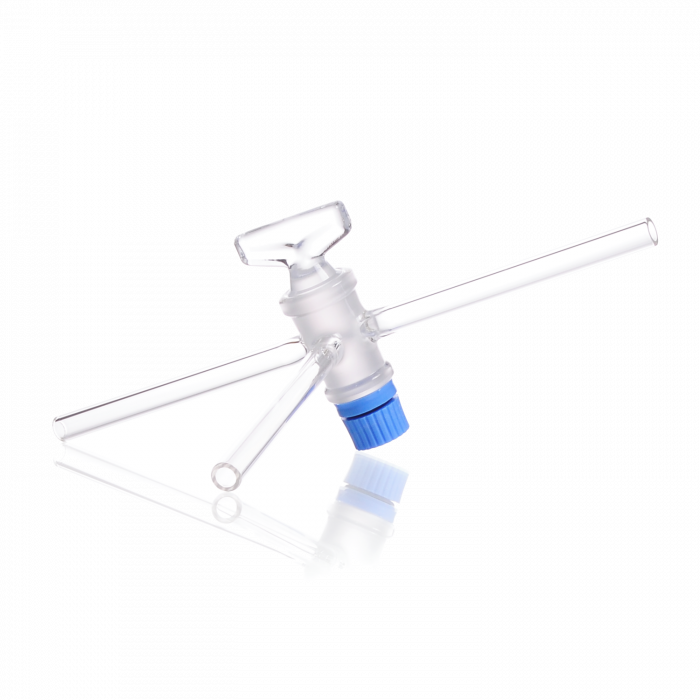 DURAN® Three-Way Stopcock, with SBW-J key, T-bore 2.5 mm, NS 18.8