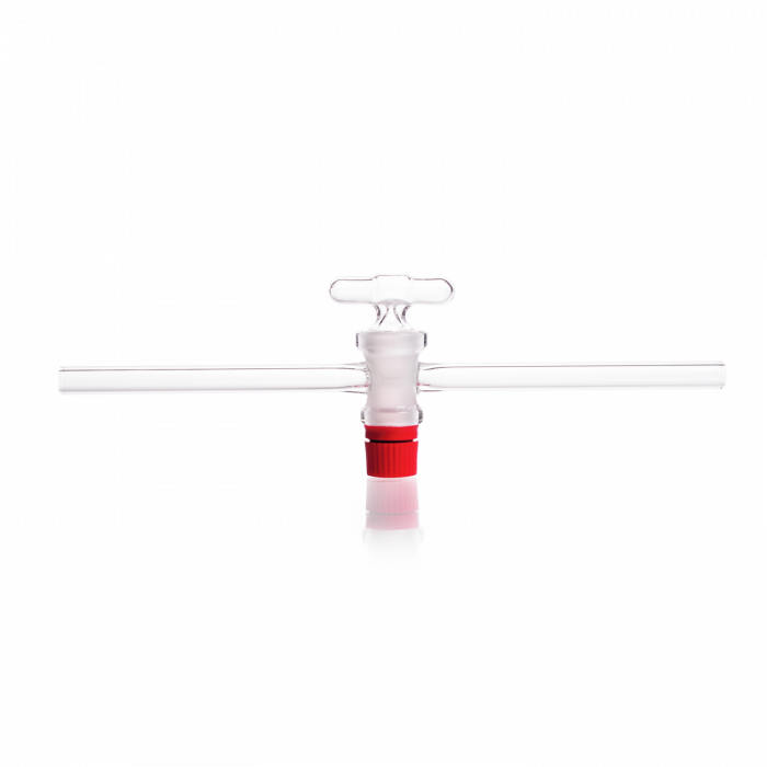 DURAN® Single Way Stopcock, with hollow key and glass handle, bore 6 mm, NS 24