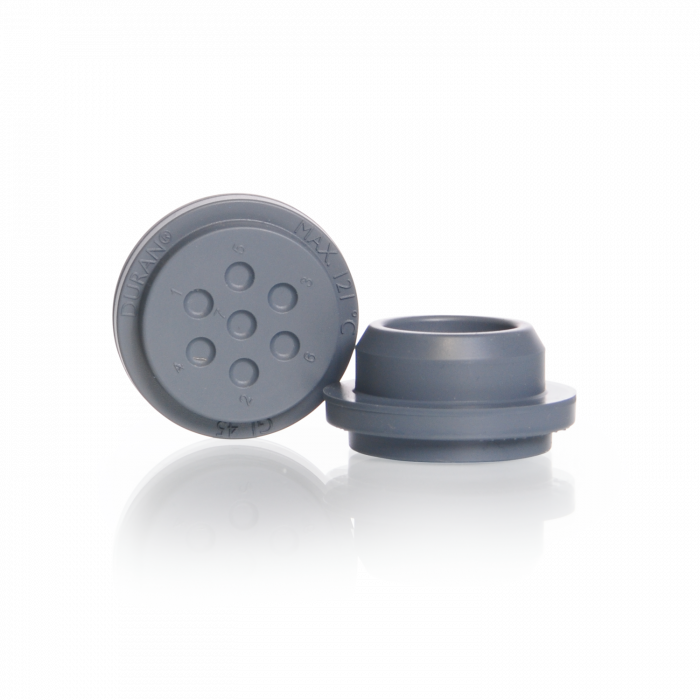 DURAN® Bromobutyl Rubber Stopper, for GL 25 Laboratory bottle, straight plug, natural rubber, grey
