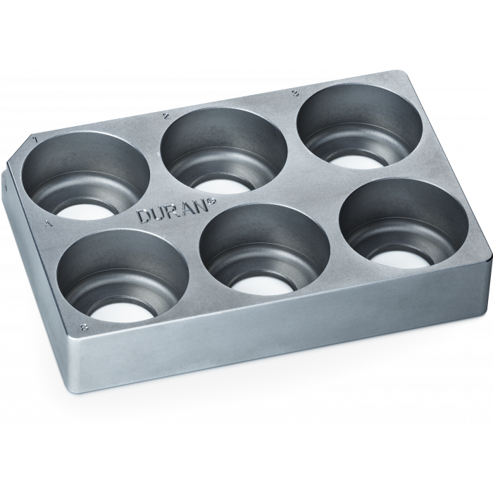 DURAN® ANSI/SLAS Microplate Holder, for 2x3 25 ml GL 25 laboratory bottles, aluminium
