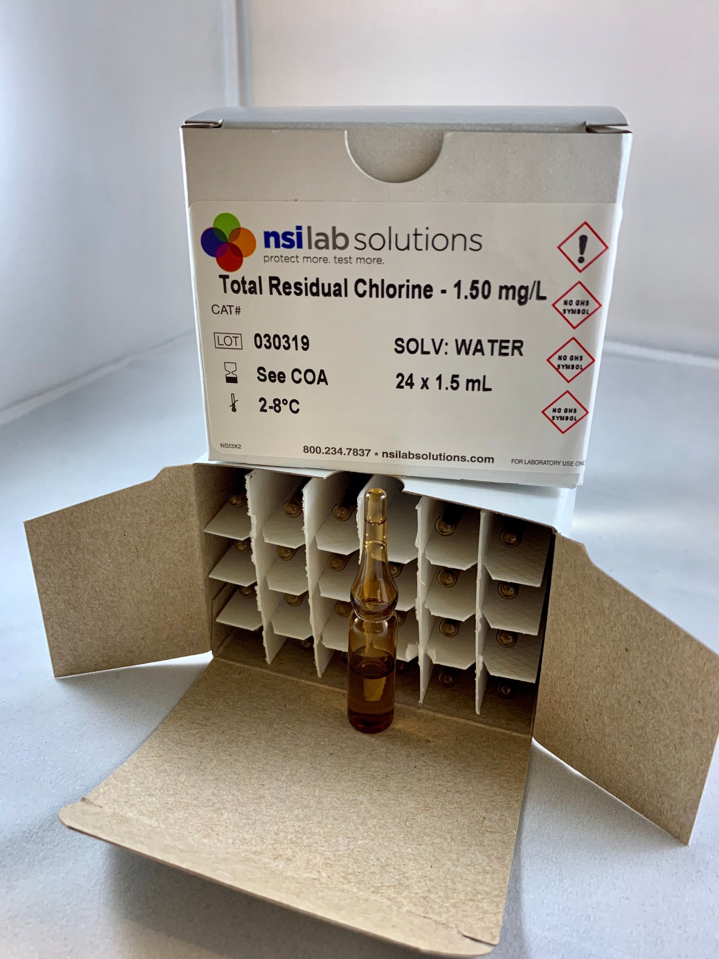 Total Residual Chlorine Concentrate CRM - 1mg/L, #QCI-187